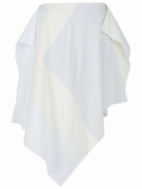 'Patchwork' White Cotton Skirt