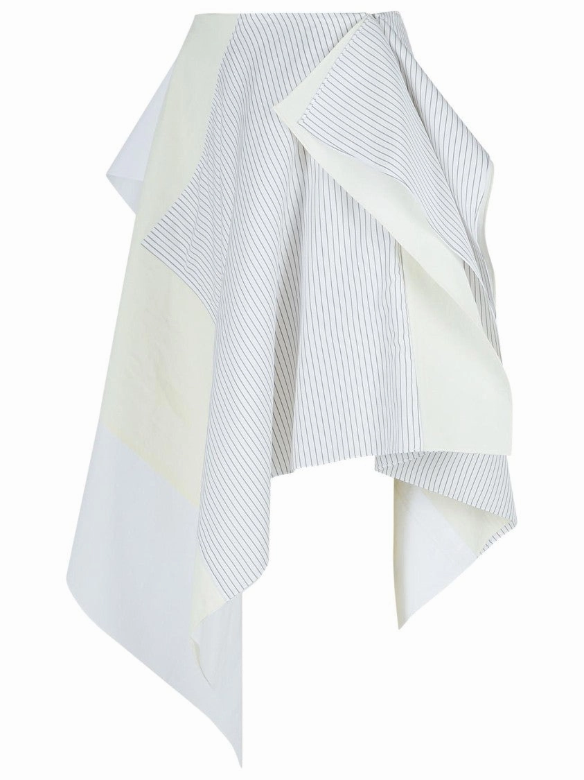 'Patchwork' White Cotton Skirt