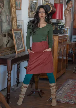 Aalia Corduroy Skirt Burnt Henna