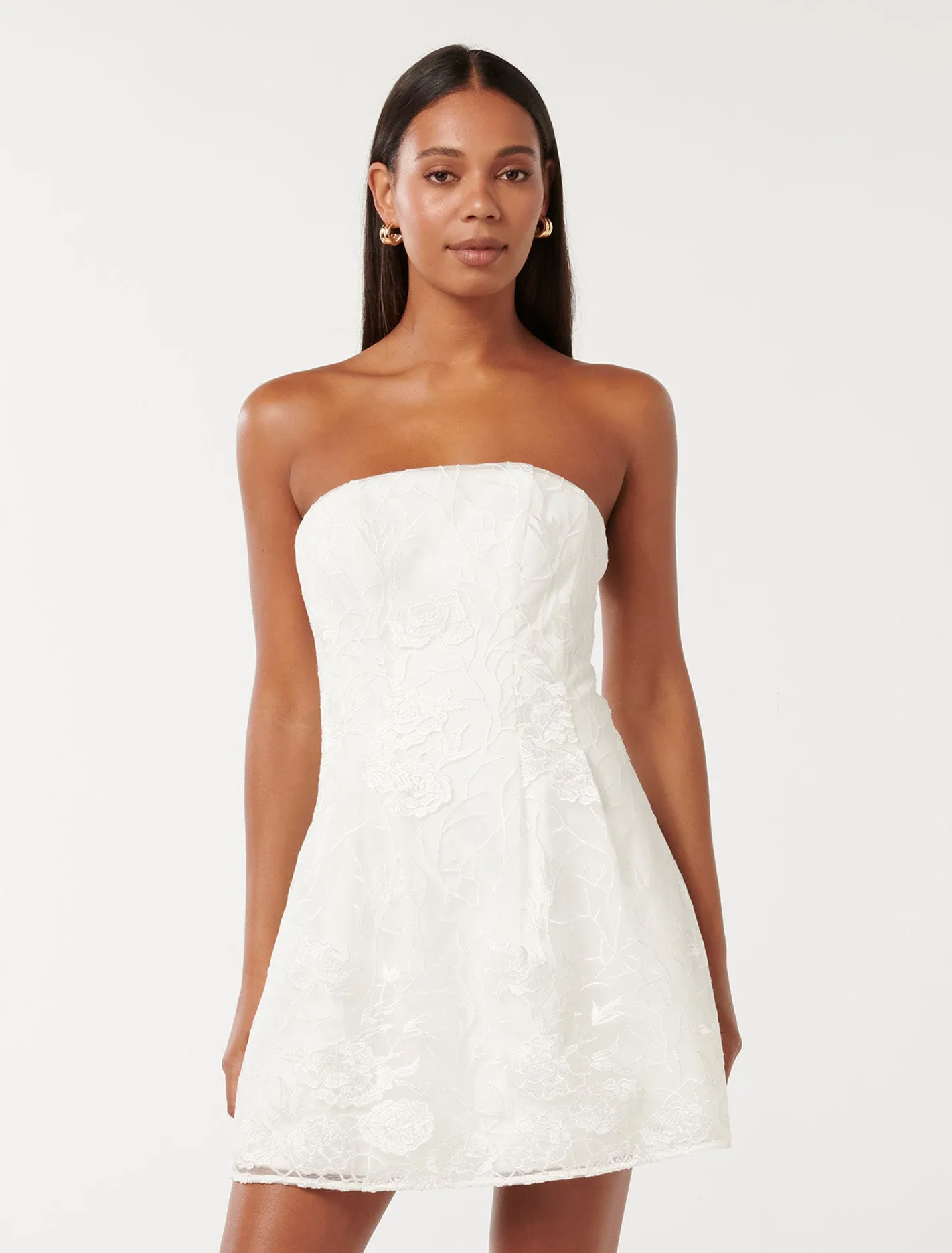 Alaia Lace Strapless Mini Dress
