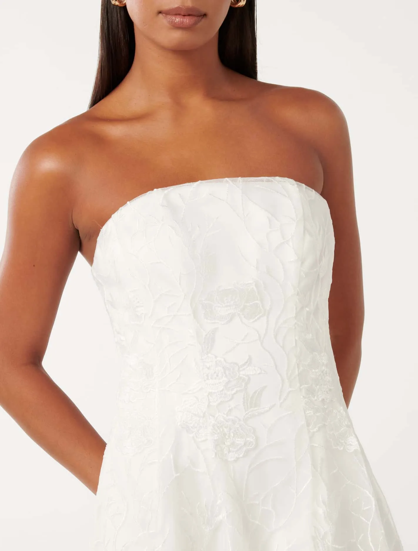 Alaia Lace Strapless Mini Dress