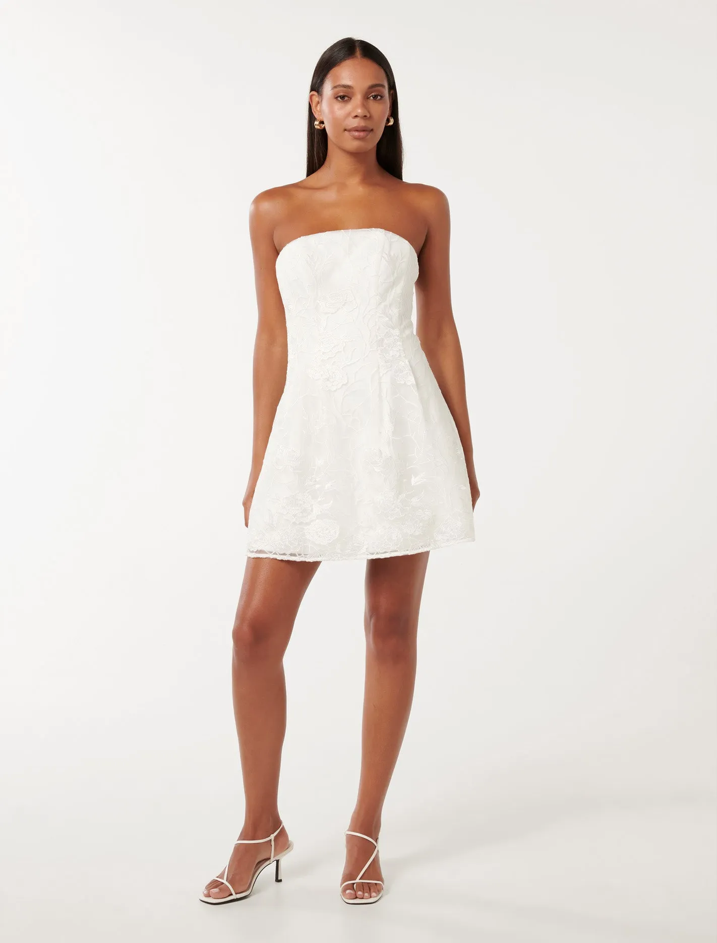 Alaia Lace Strapless Mini Dress