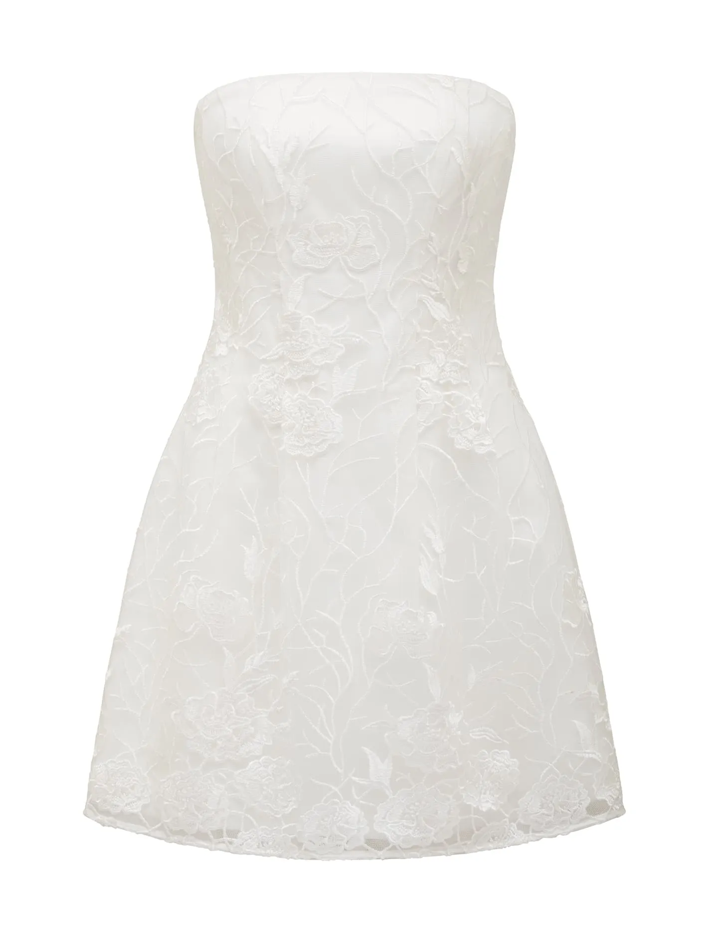 Alaia Lace Strapless Mini Dress