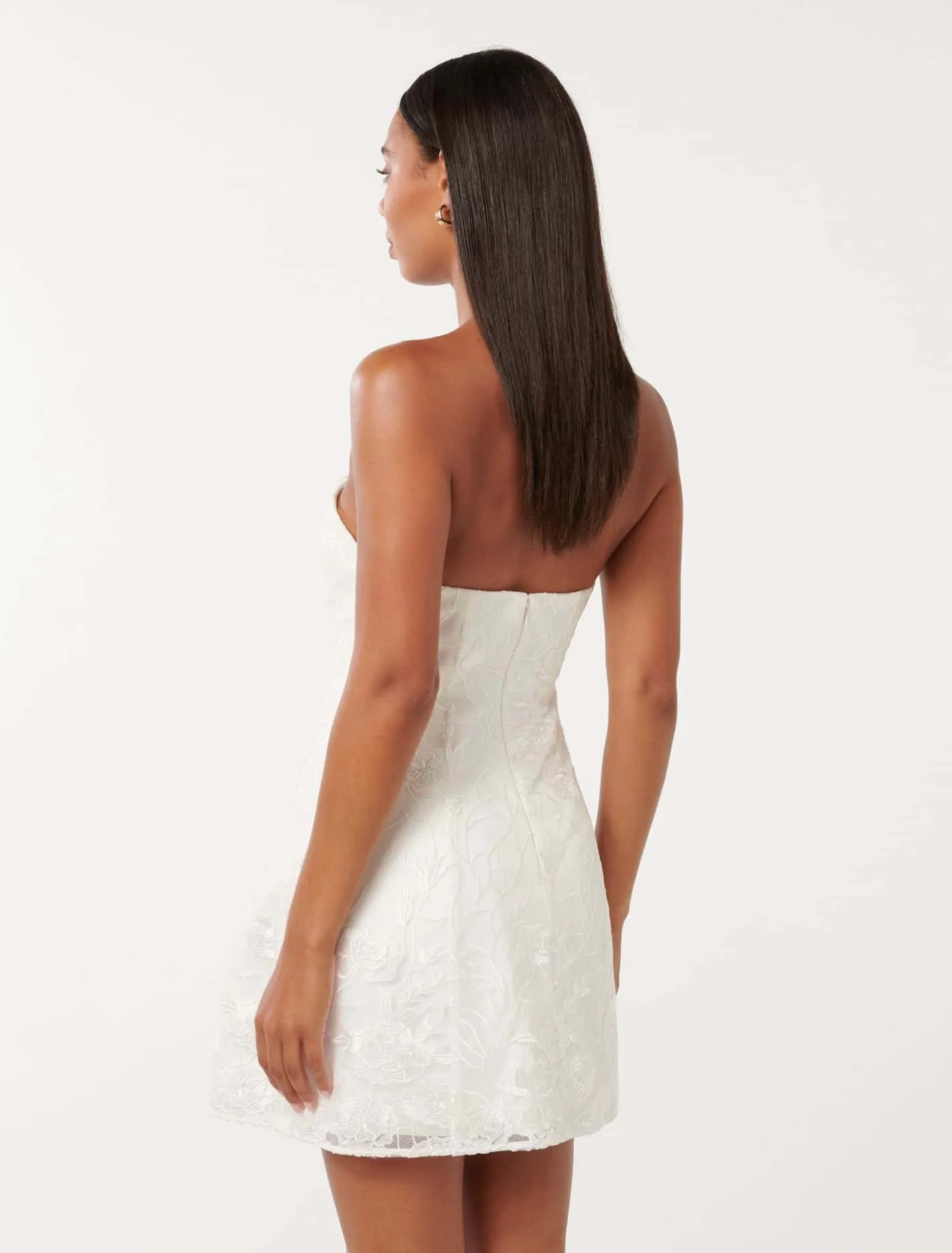 Alaia Lace Strapless Mini Dress