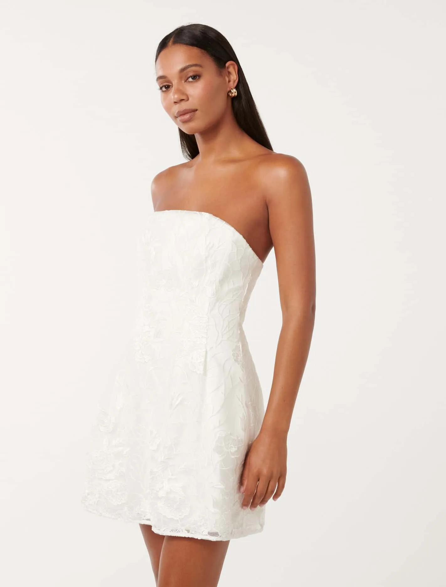 Alaia Lace Strapless Mini Dress