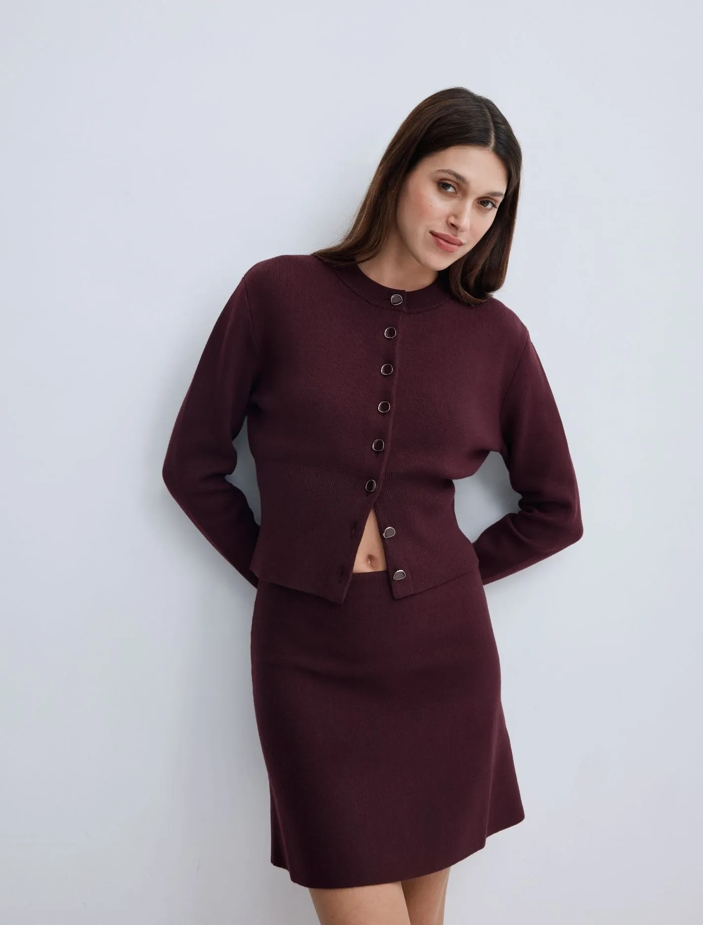 Ally Seam Detail Knit Cardigan