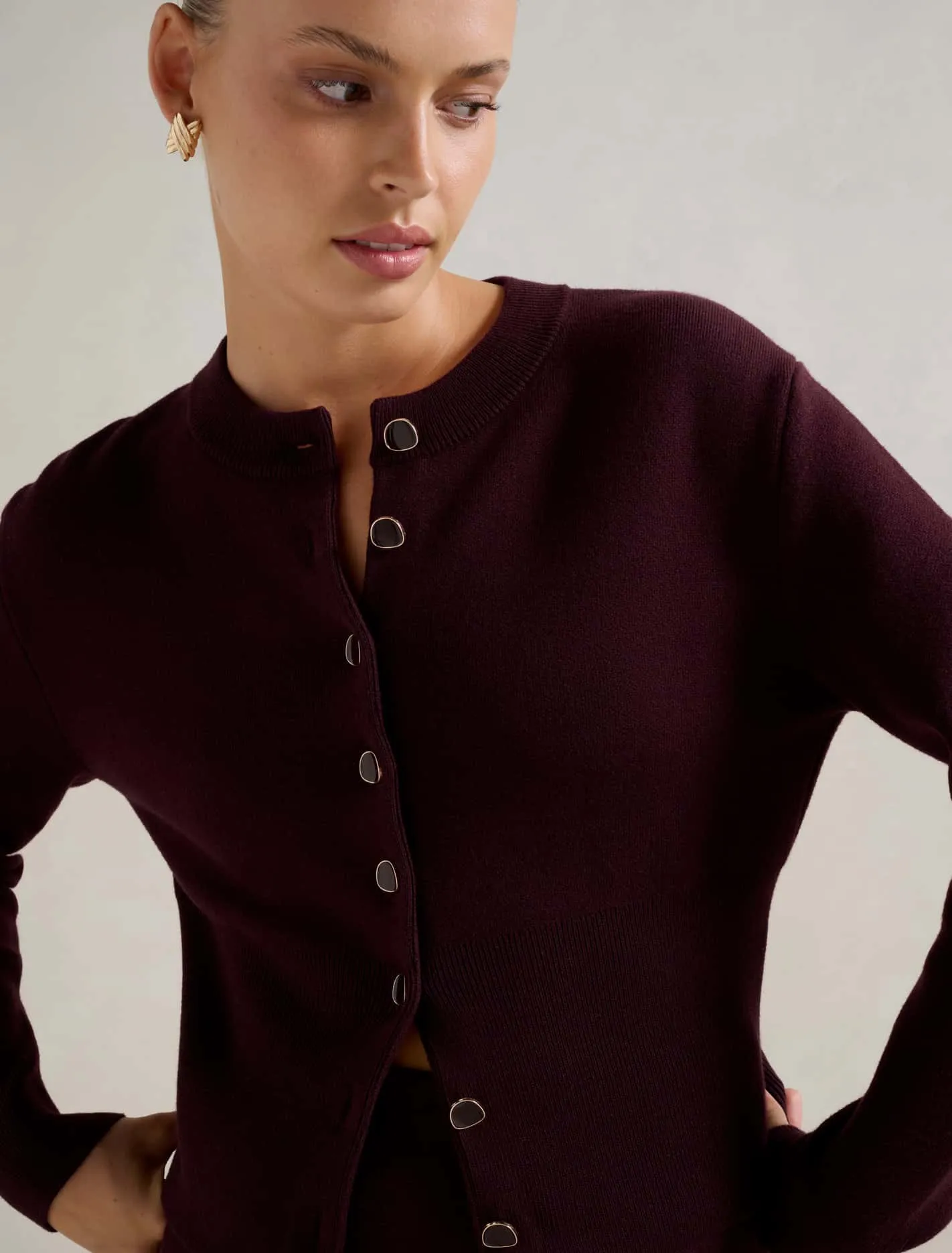 Ally Seam Detail Knit Cardigan