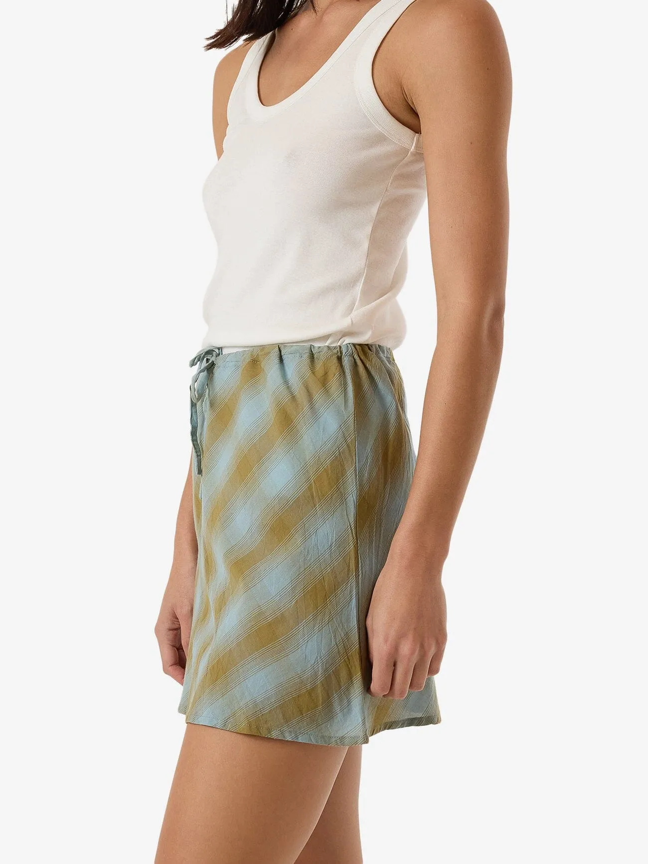 Ansley Bias Skirt - Stone Blue