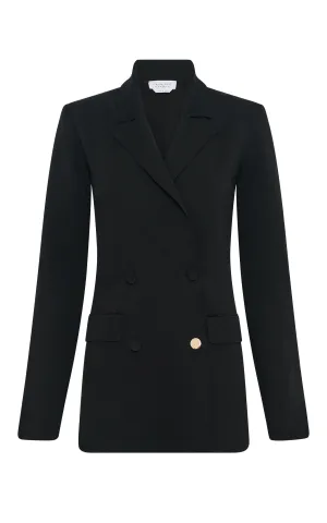 Aphaia Knit Jacket in Black Silk