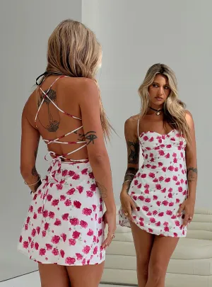 Arslan Mini Dress White Floral
