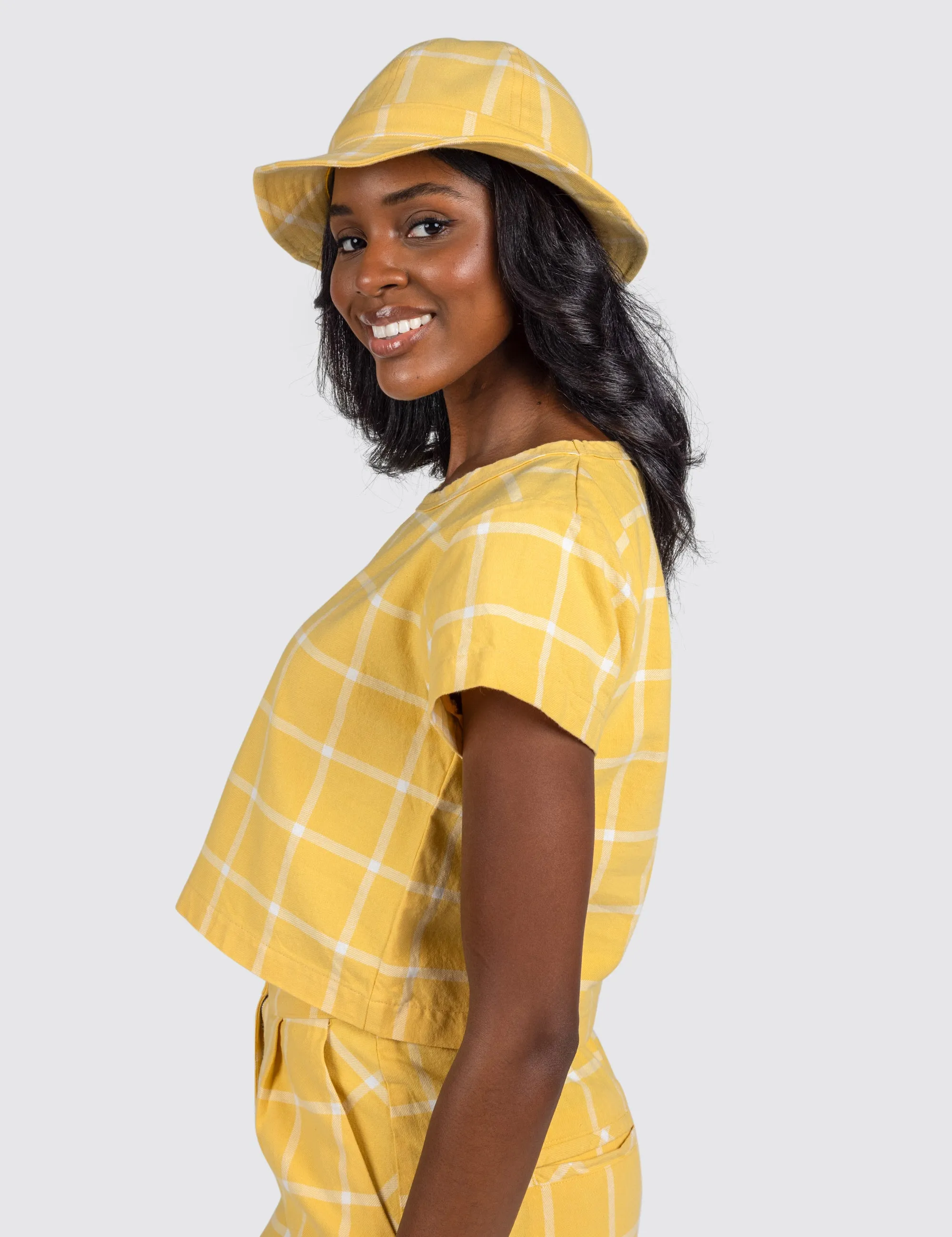 Banana Grid Crop Top