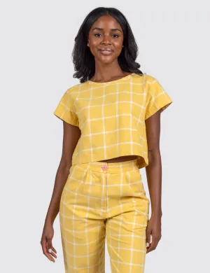 Banana Grid Crop Top