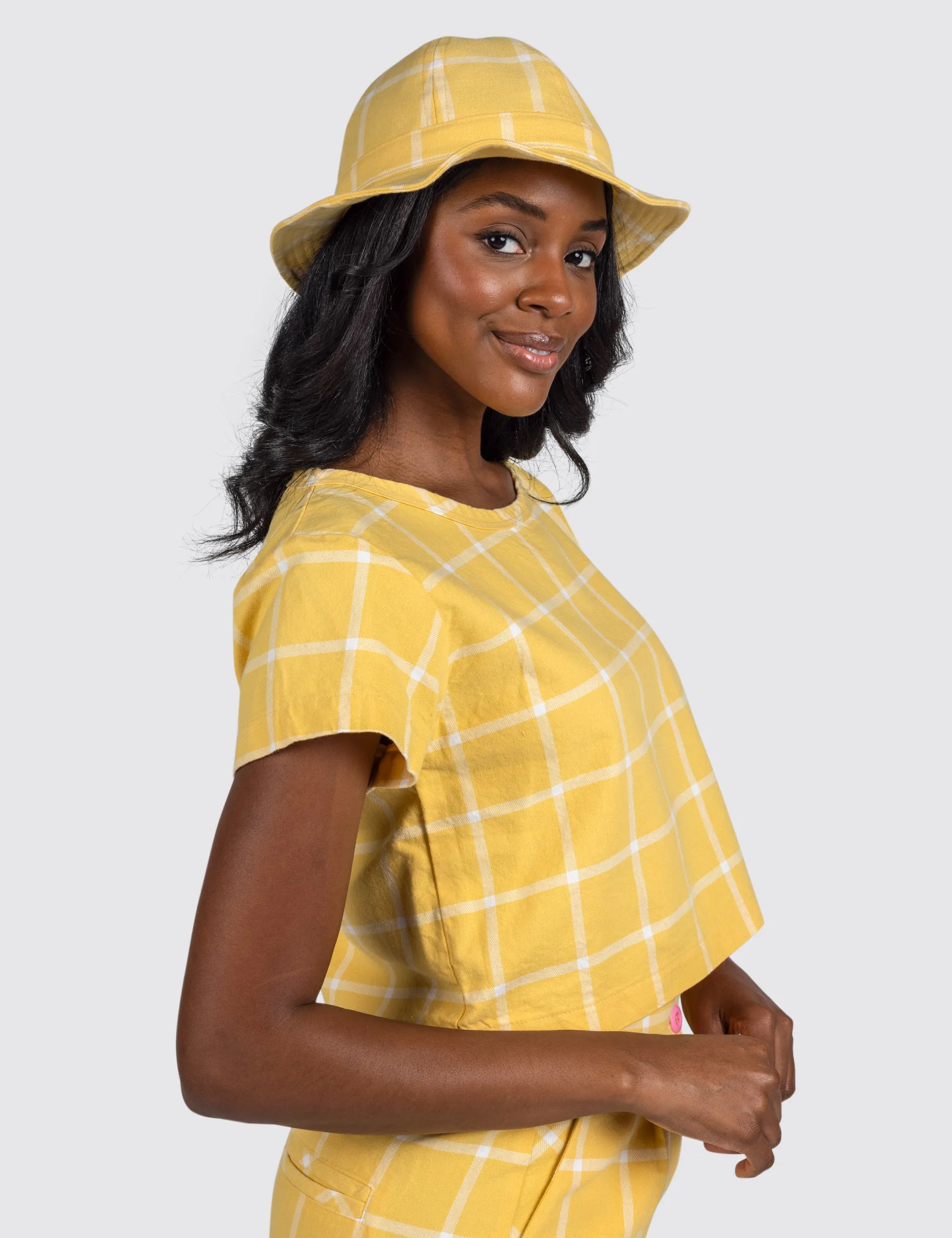 Banana Grid Crop Top