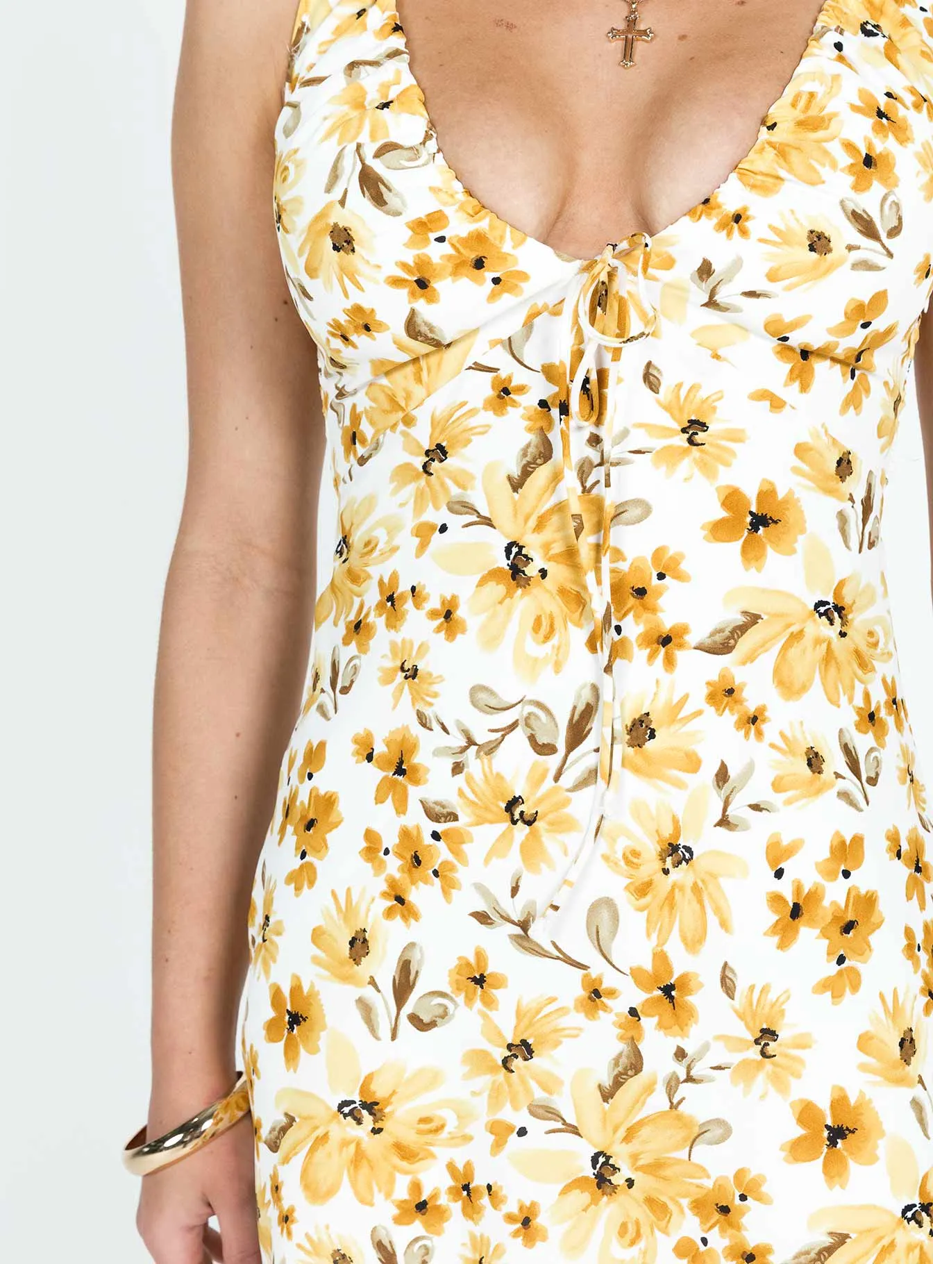 Bareena Mini Dress Yellow Floral