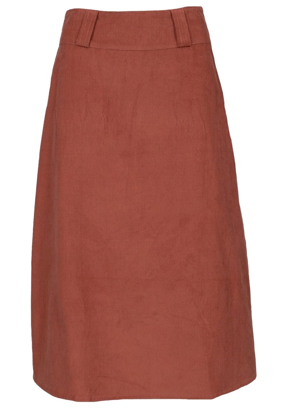 Belt Loop Corduroy Skirt Burnt Henna