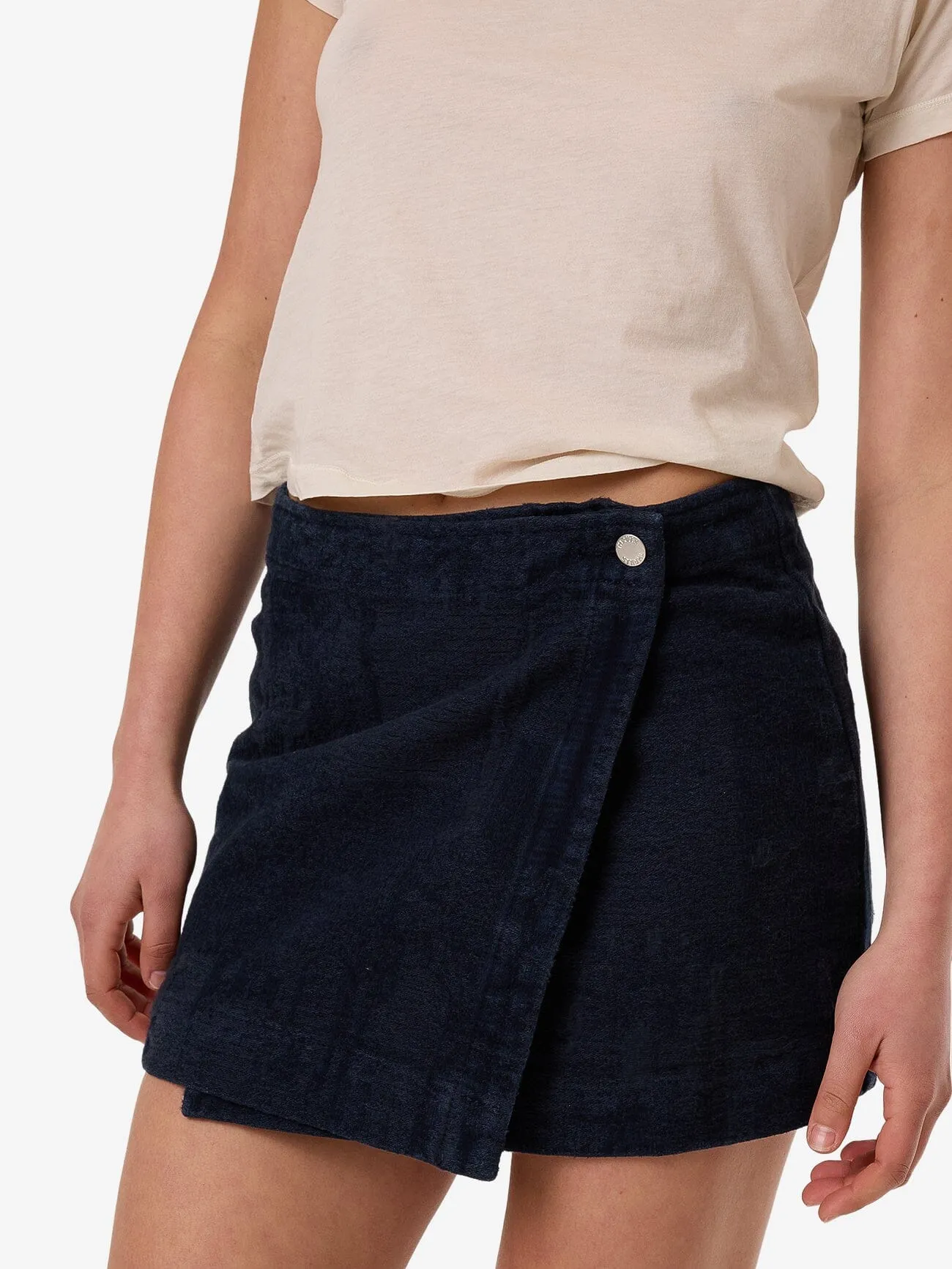 Blends Jacquard Marley Wrap Skirt - Indigo Overdye