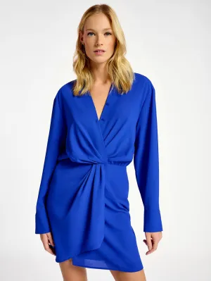 Blue V-Neck Dress