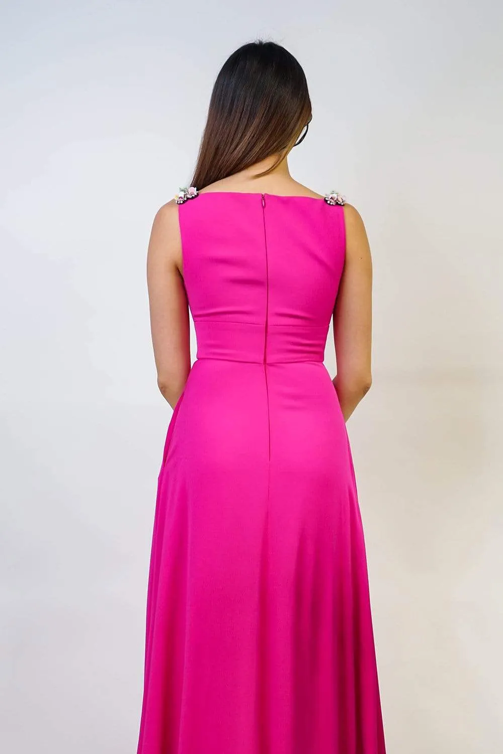 Bow Neck A line Front Slit Lawson Gown