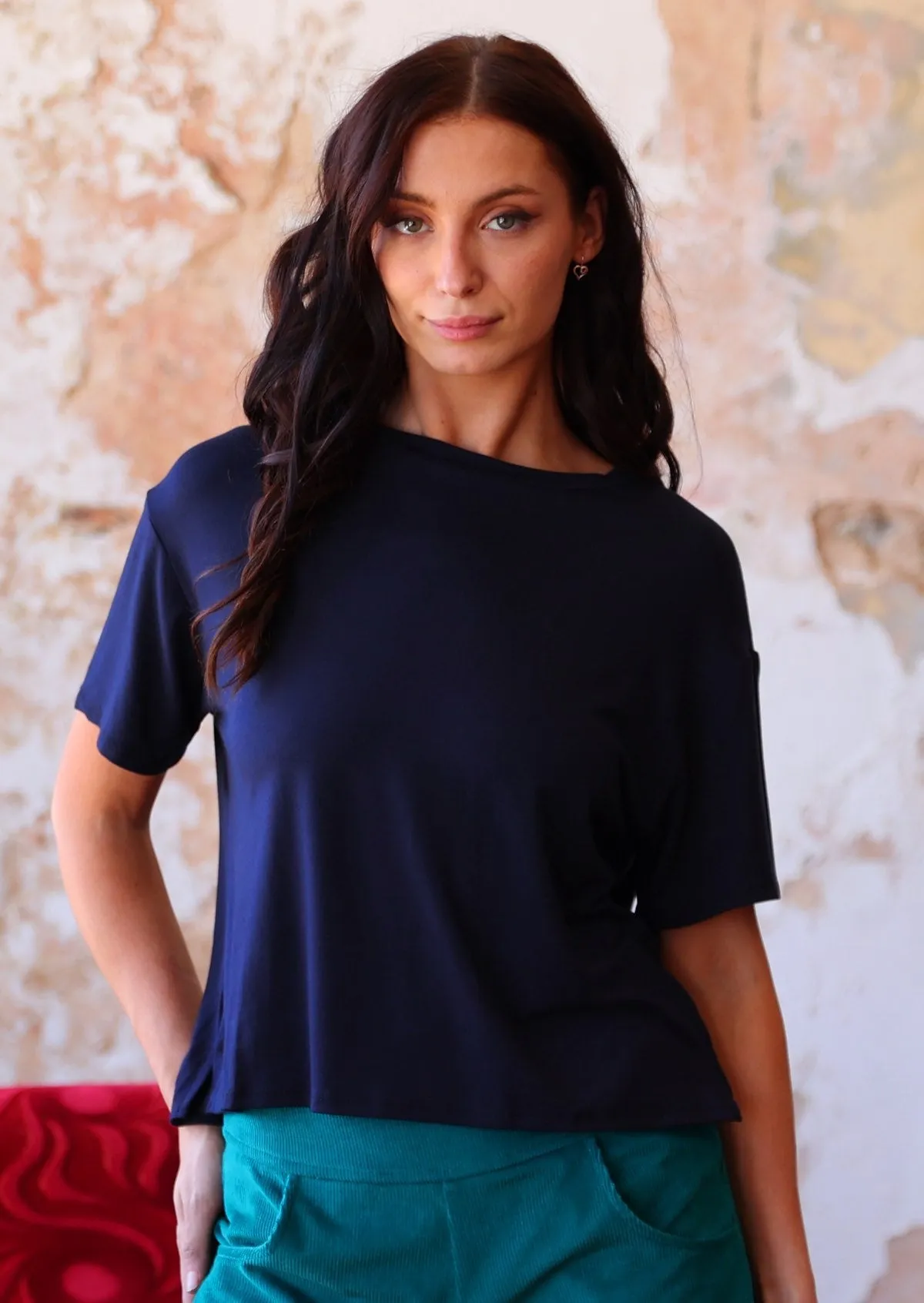 Boxy T-shirt Navy Blue
