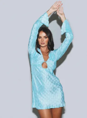 Breah Long Sleeve Mini Dress Blue
