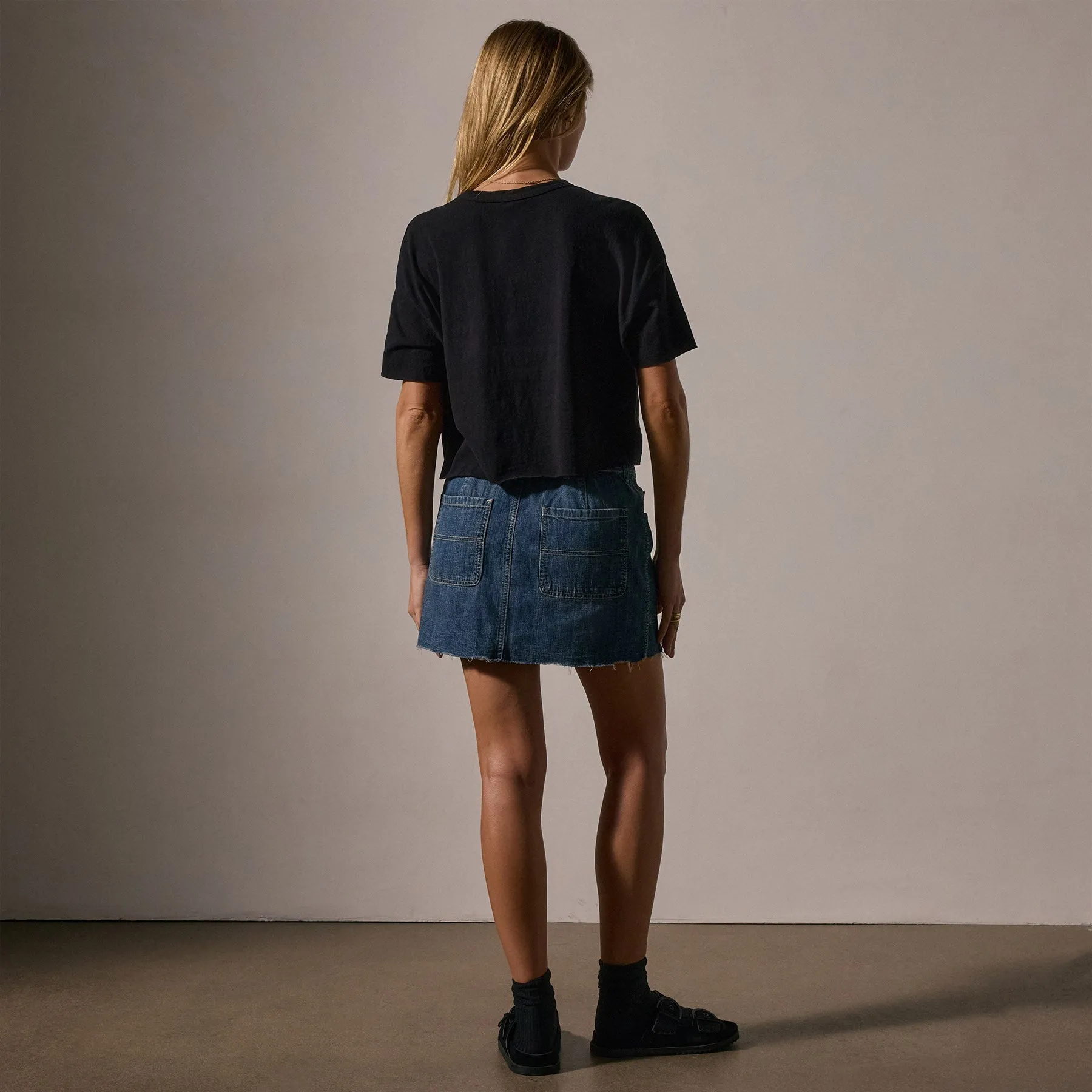 Brushed Jersey Pocket Tee - Black