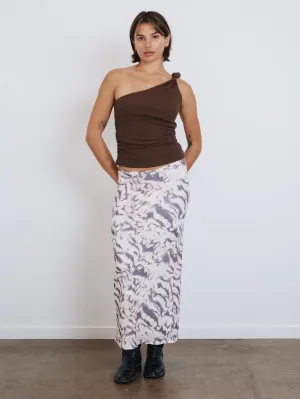 Brynn Rib One Shoulder Top - Dark Brindle