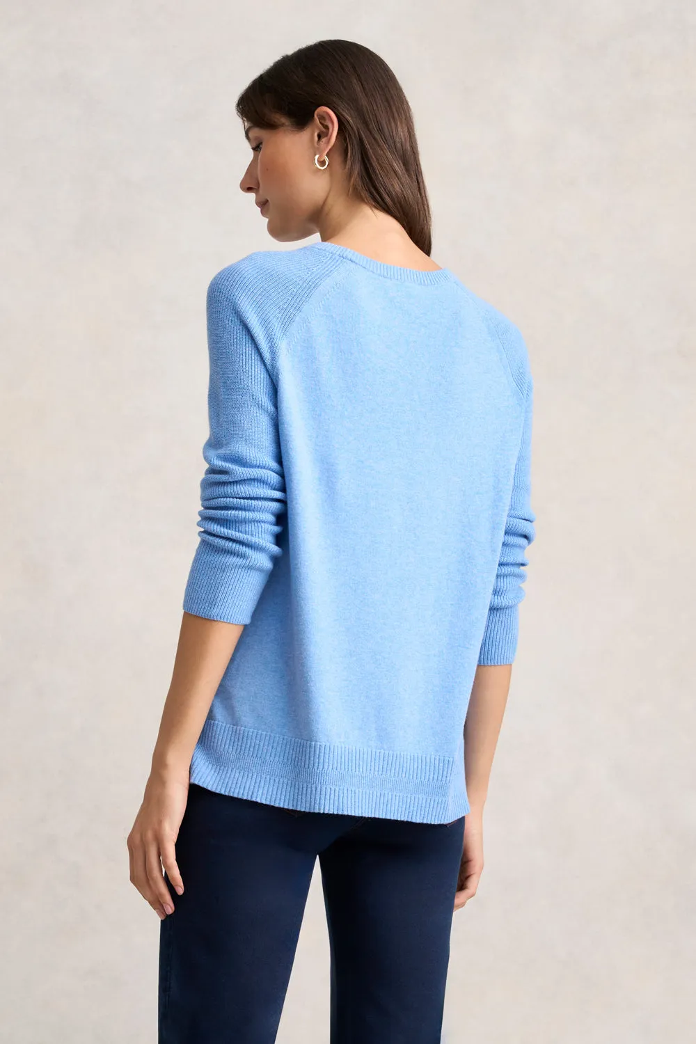 Buton Side Detail Jumper - Bluebell Marle