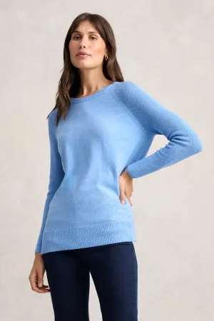 Buton Side Detail Jumper - Bluebell Marle