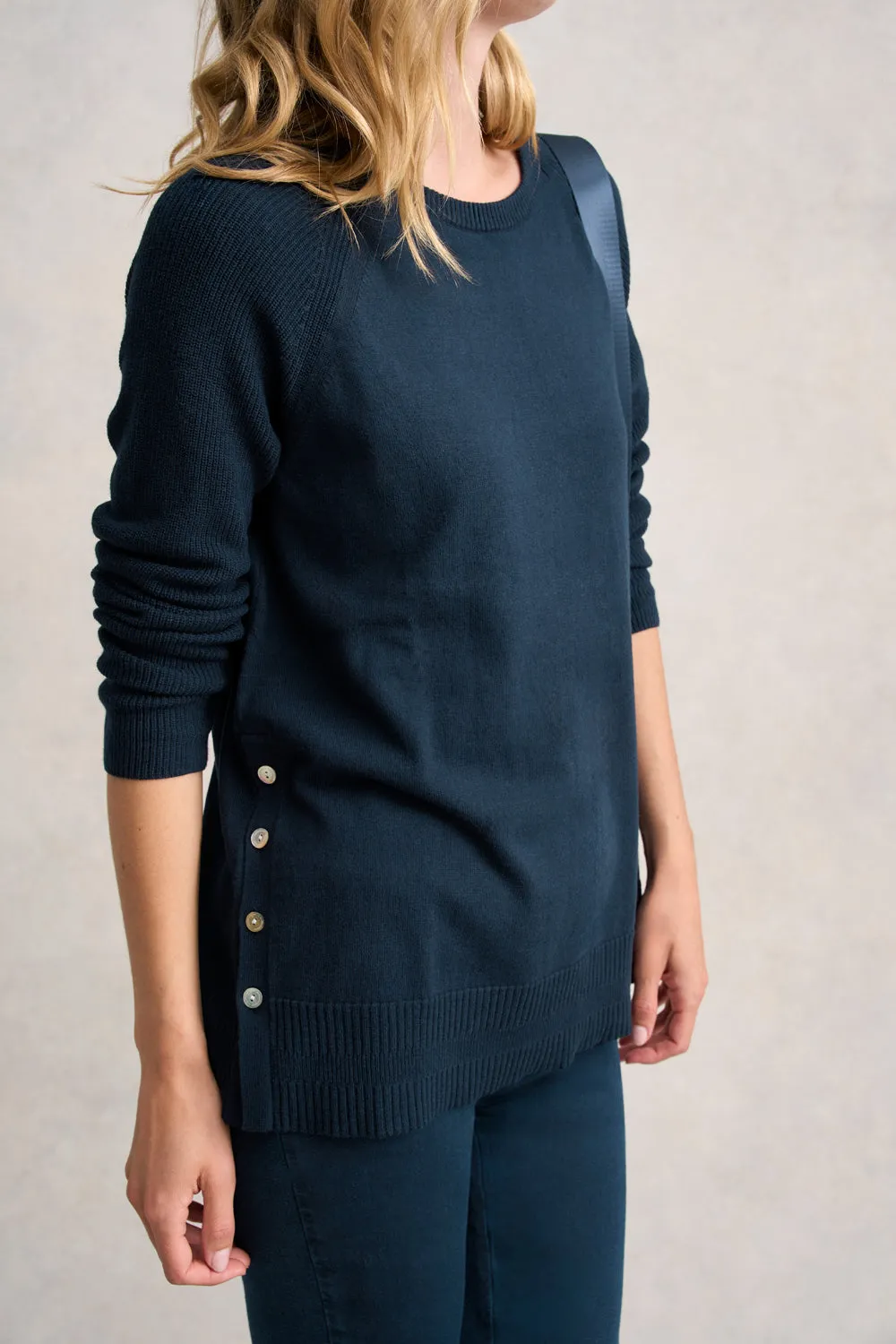 Button Side Detail Jumper - Ink