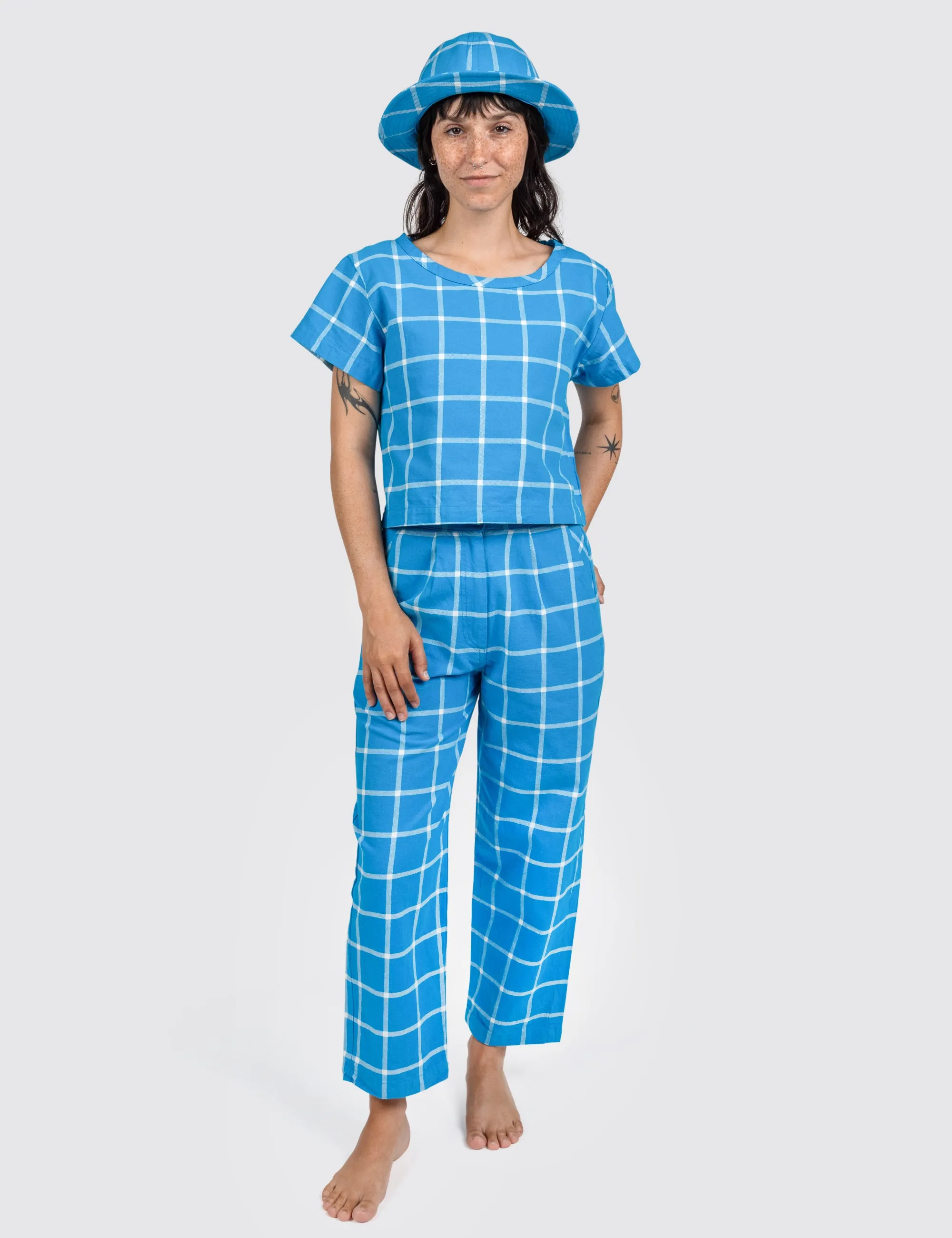 Calypso Grid Crop Top