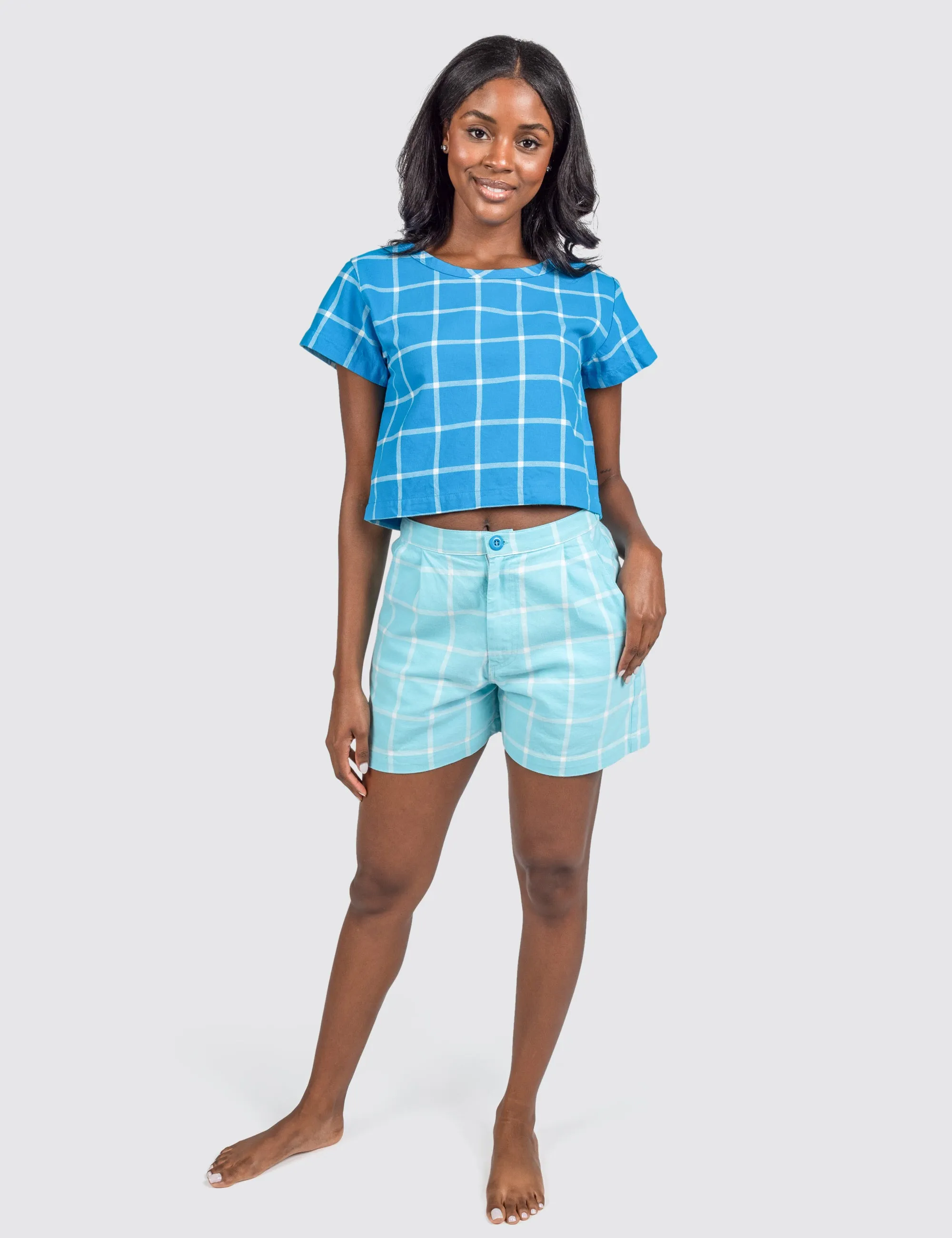 Calypso Grid Crop Top