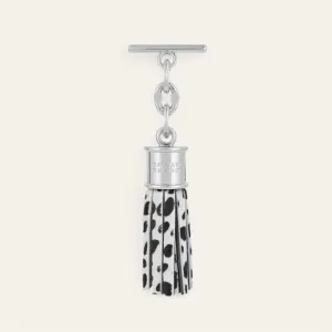 Capsule Tassel Mini | Dalmatian with Silver hardware