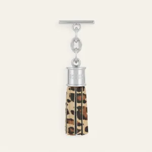 Capsule Tassel Mini | Leopard with Silver hardware