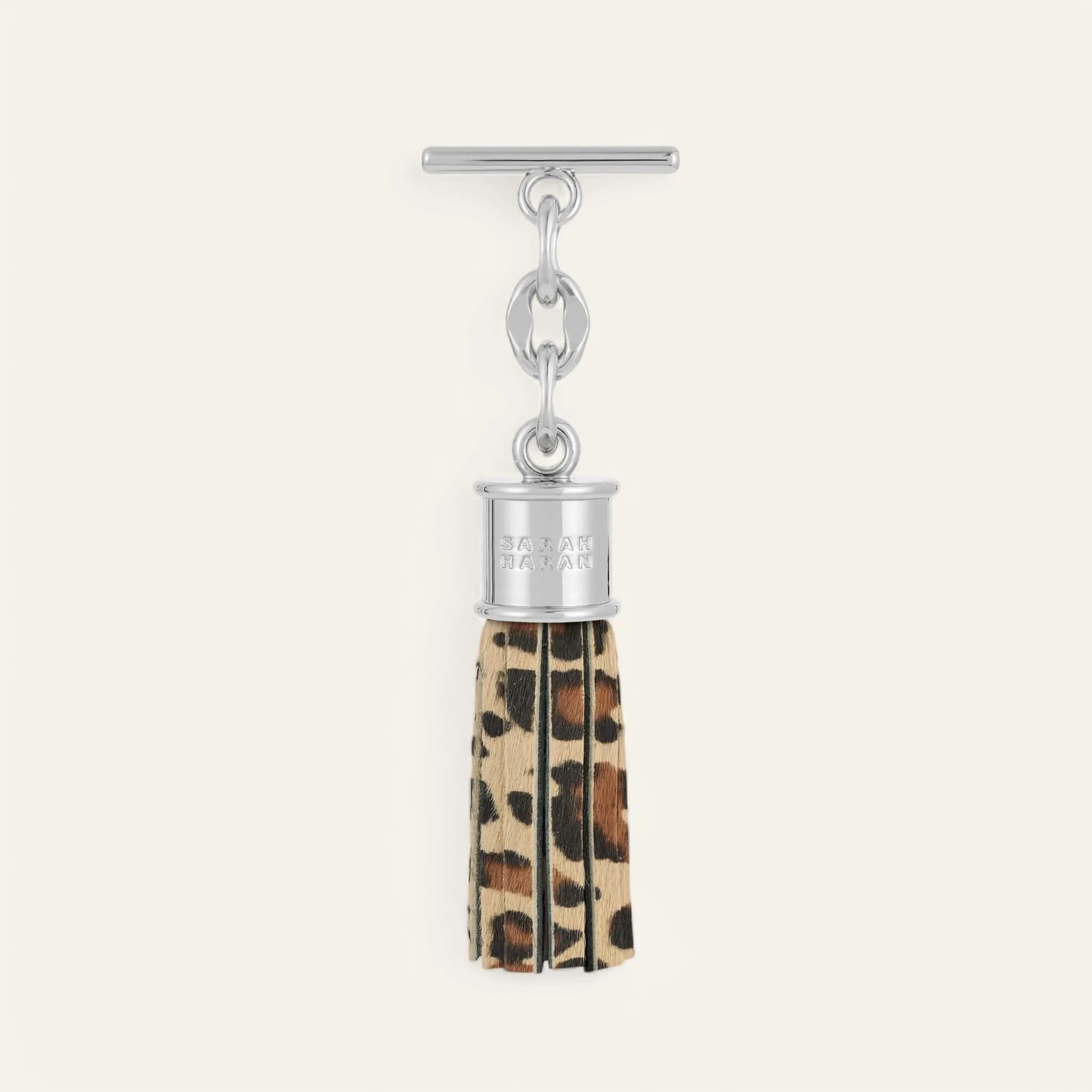 Capsule Tassel Mini | Leopard with Silver hardware