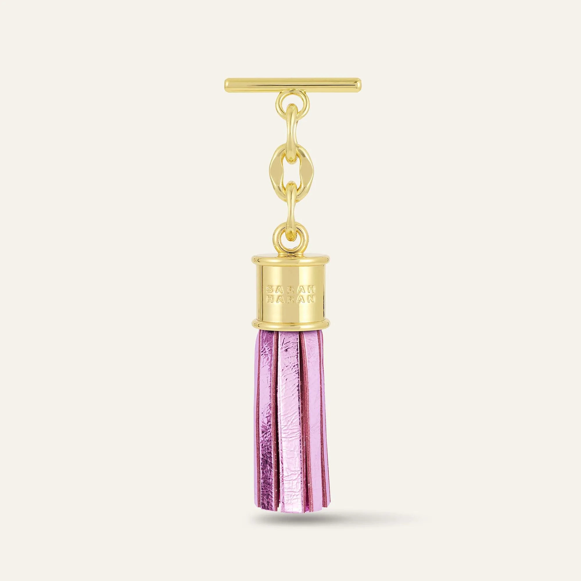 Capsule Tassel Mini | Metallic Pink with Gold hardware