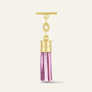 Capsule Tassel Mini | Metallic Pink with Gold hardware