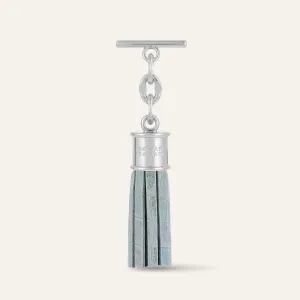 Capsule Tassel Mini | Petrolescent Croc with Silver hardware