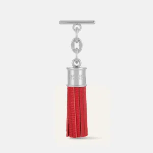 Capsule Tassel Mini | Pillarbox Red with Silver hardware