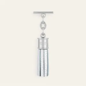 Capsule Tassel Mini | Soft Metallic Silver with Silver hardware