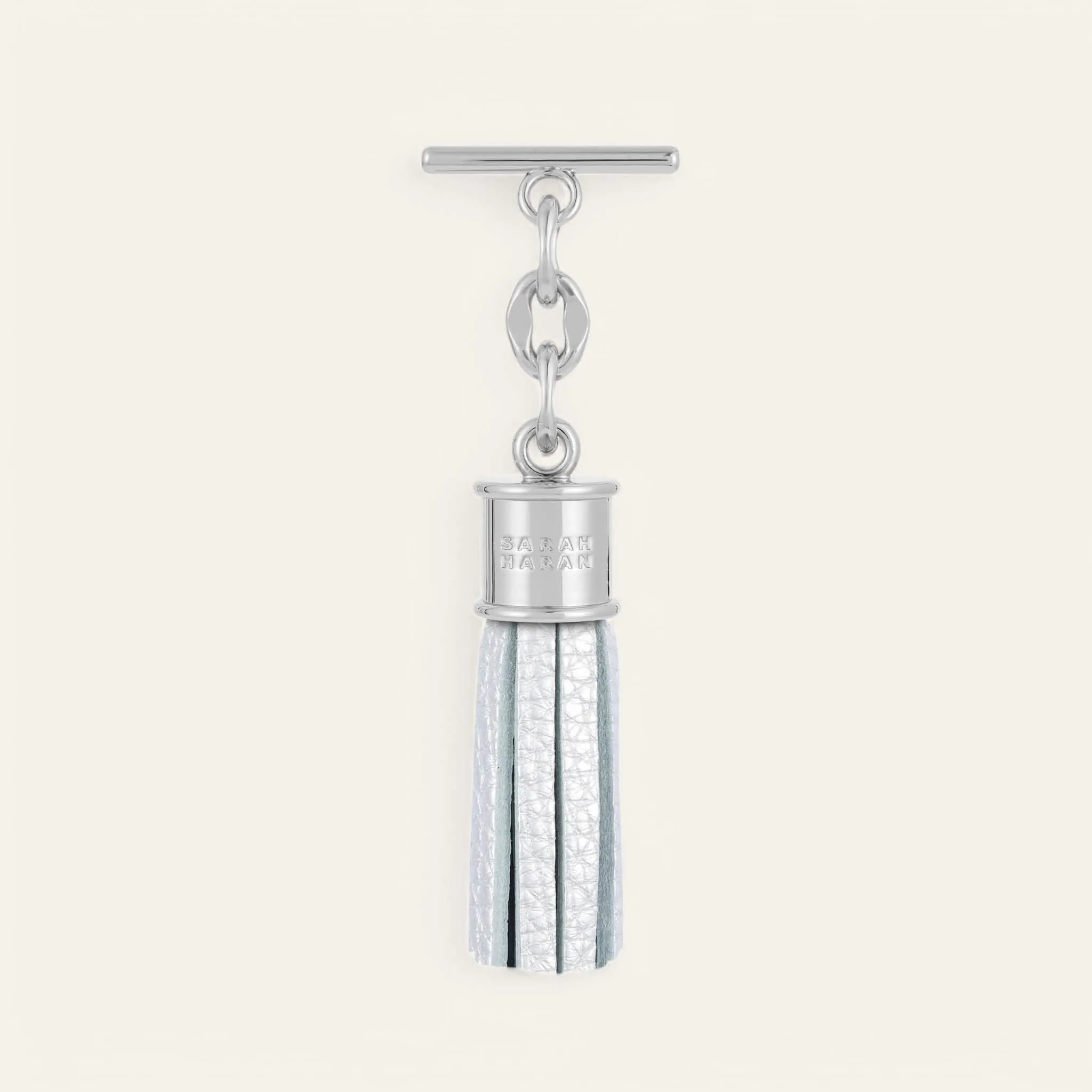Capsule Tassel Mini | Soft Metallic Silver with Silver hardware