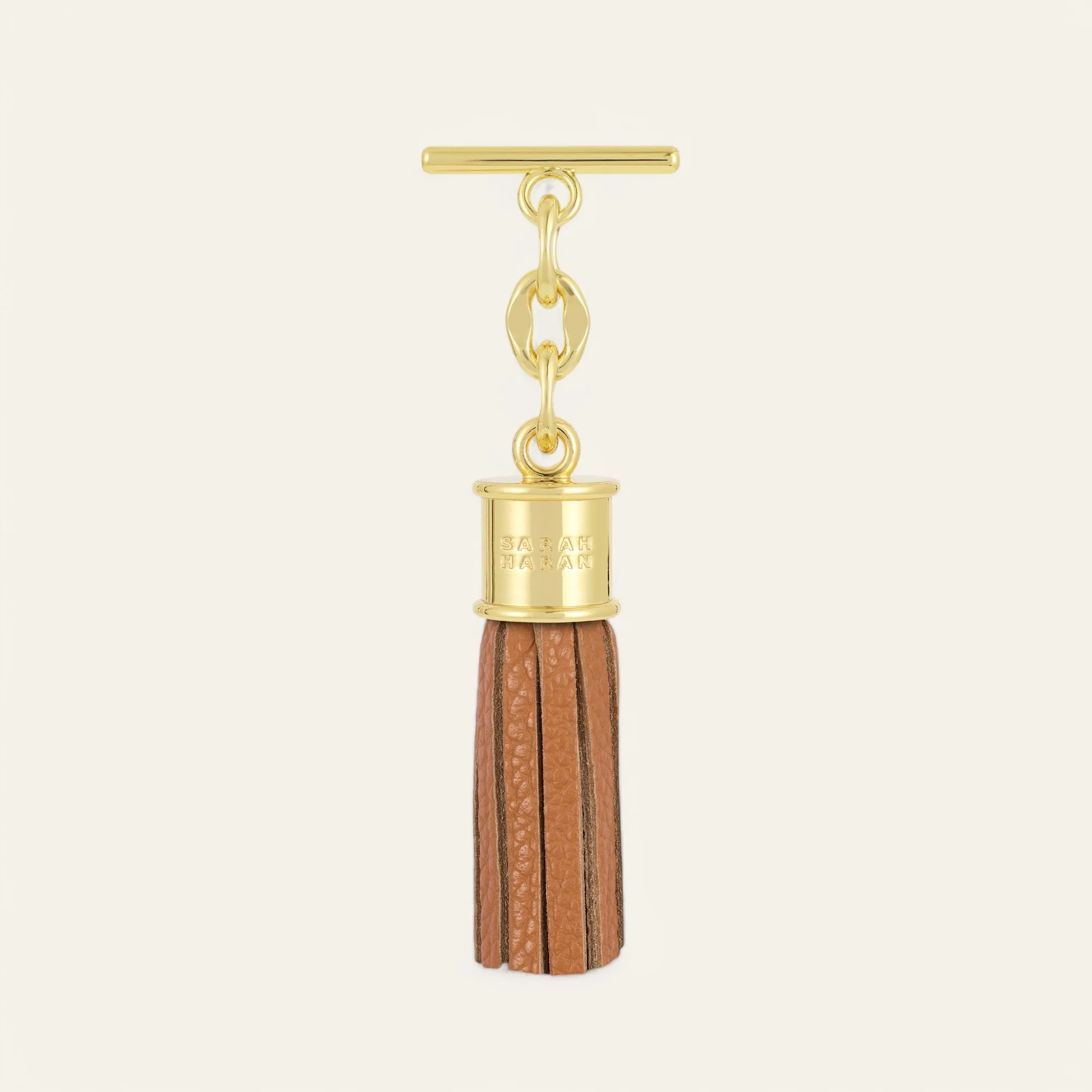 Capsule Tassel Mini | Tan with Gold hardware
