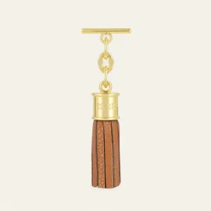 Capsule Tassel Mini | Tan with Gold hardware
