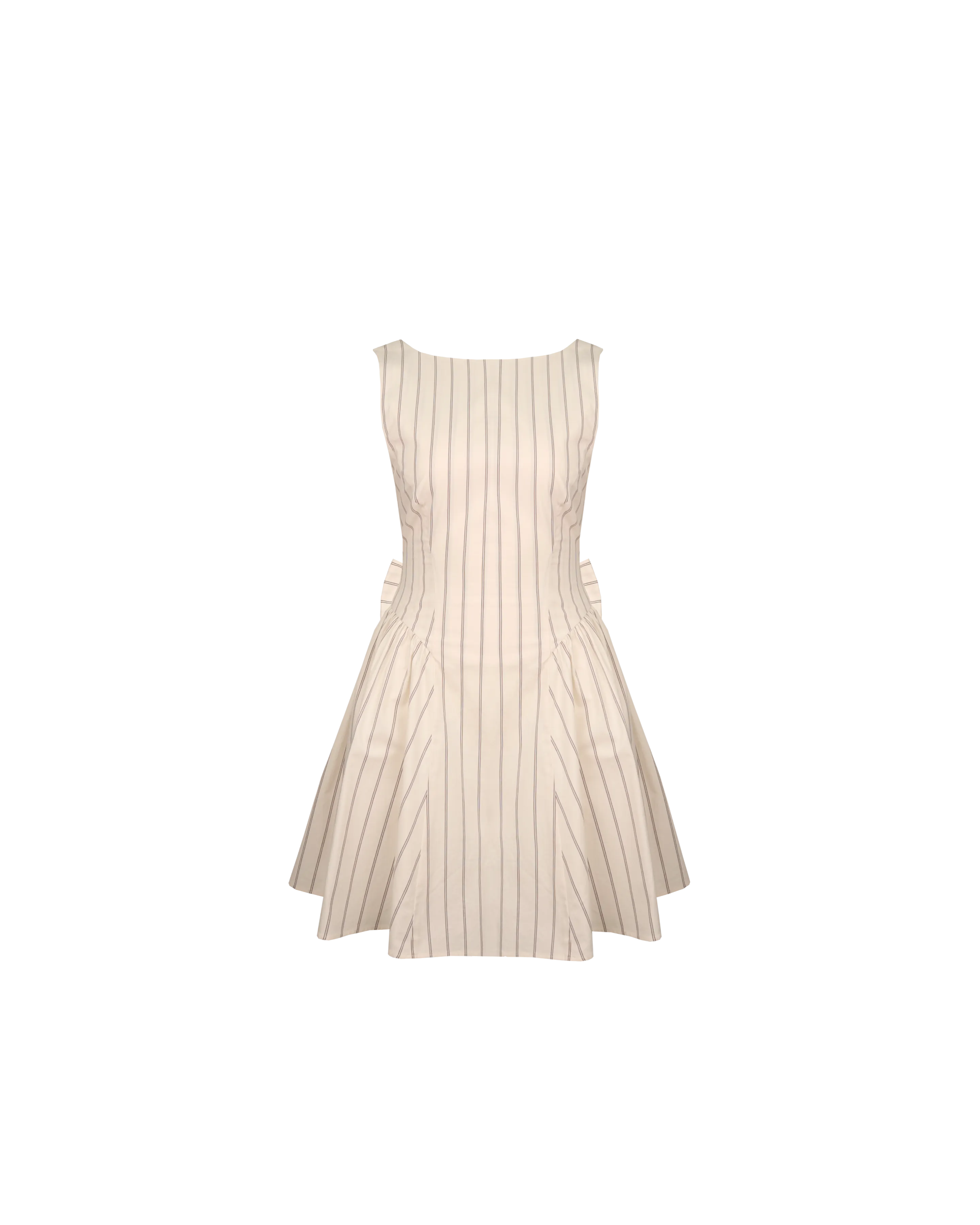 CARMELA MINI DRESS COFFEE CREAM STRIPE
