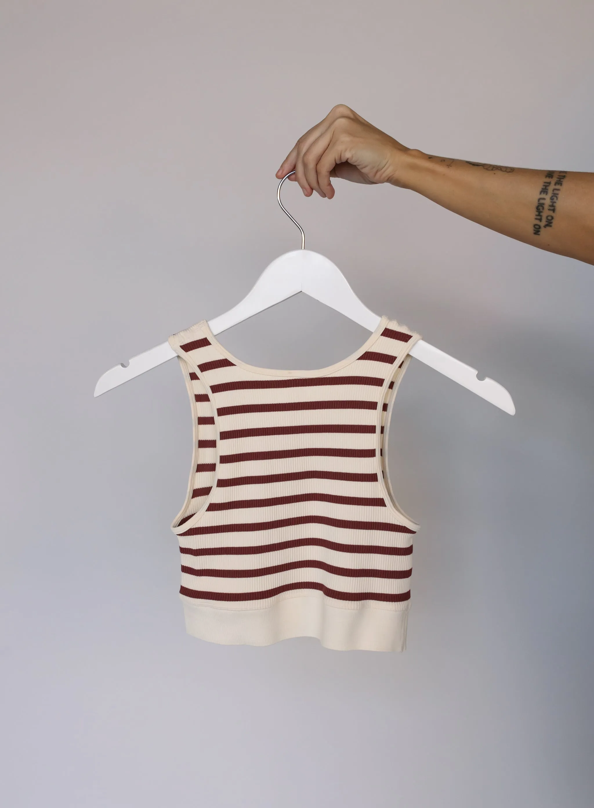 Celine Striped Tank - Chestnut