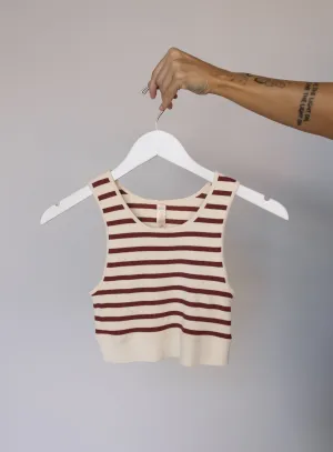 Celine Striped Tank - Chestnut