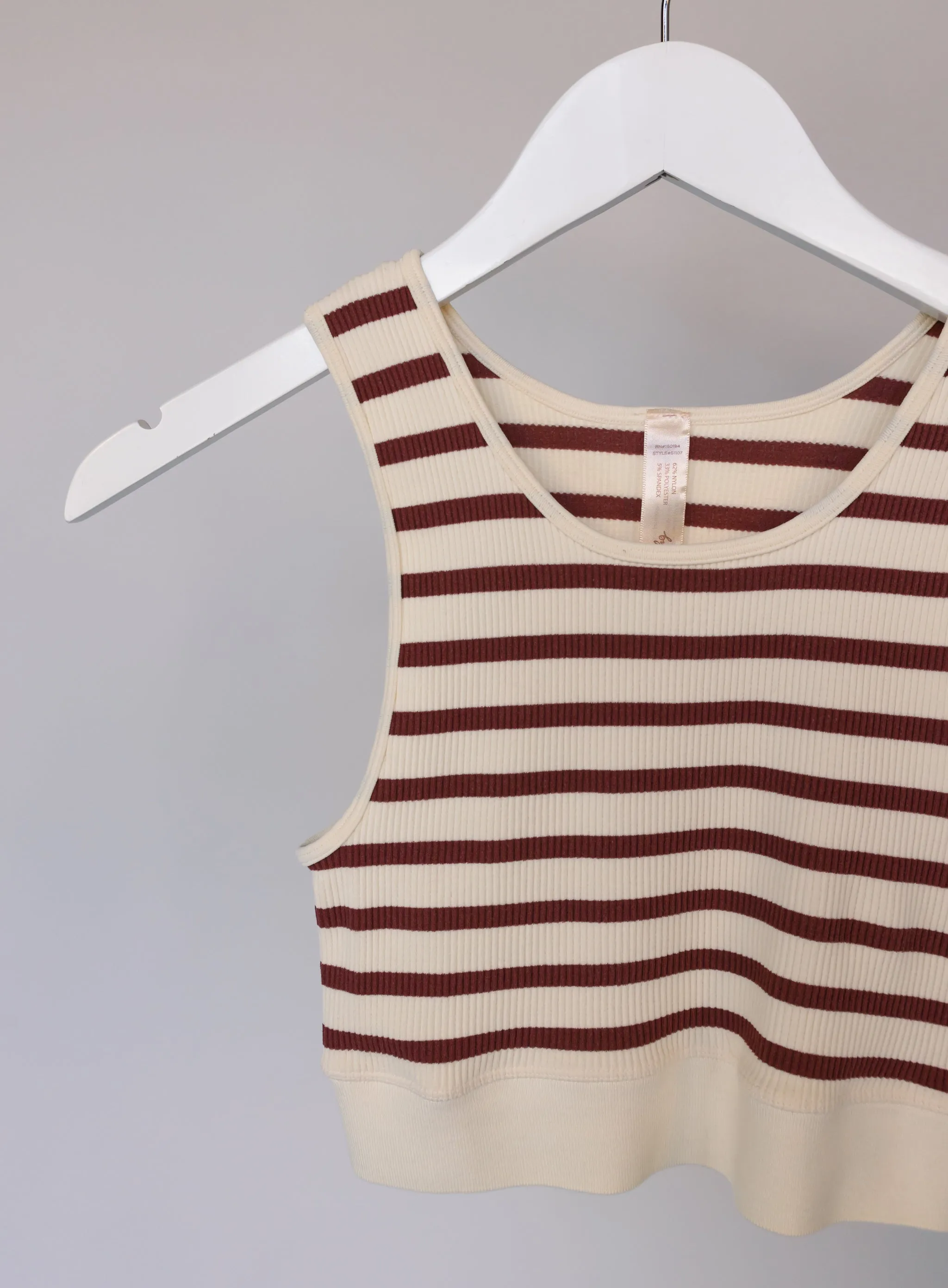 Celine Striped Tank - Chestnut