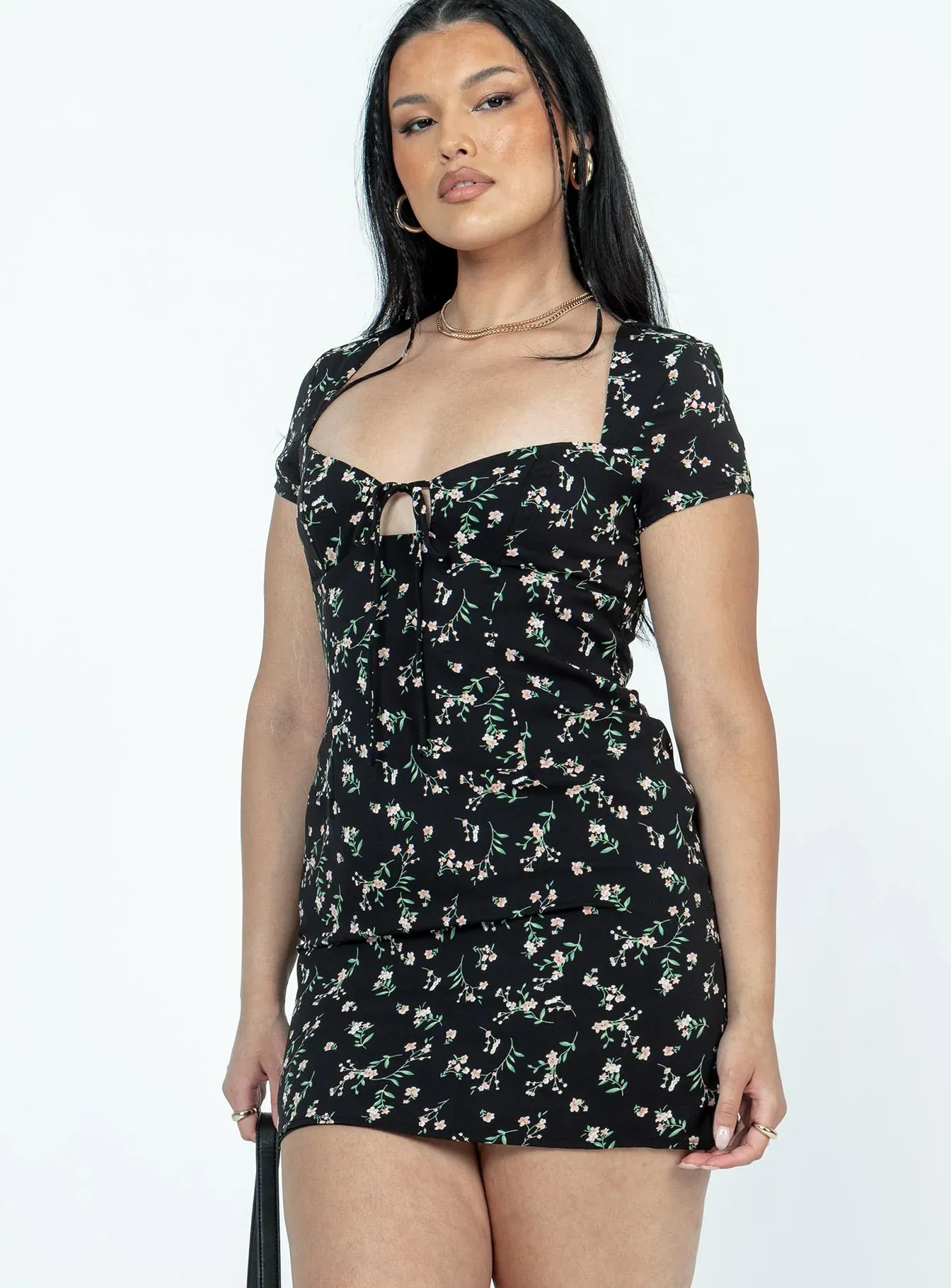 Centennial Mini Dress Black Floral