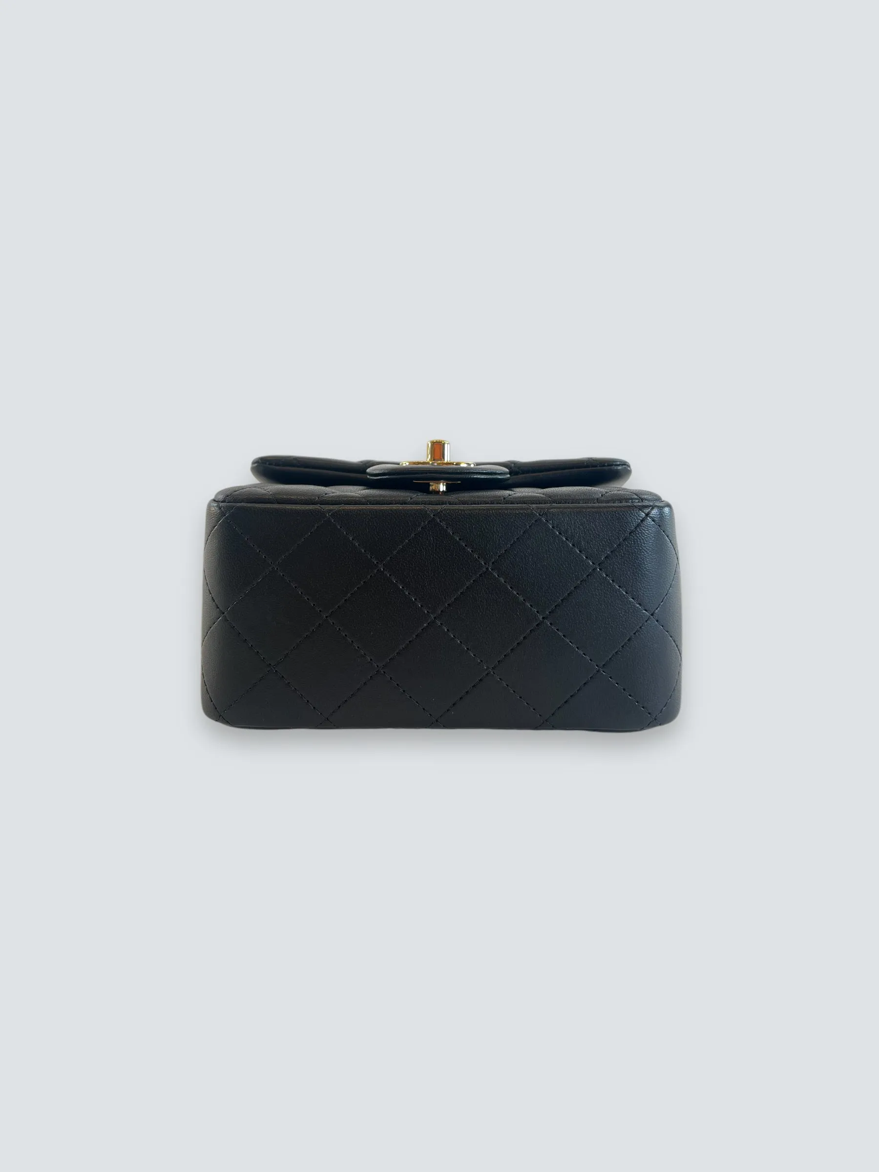 Chanel Black Lambskin Leather Mini Square