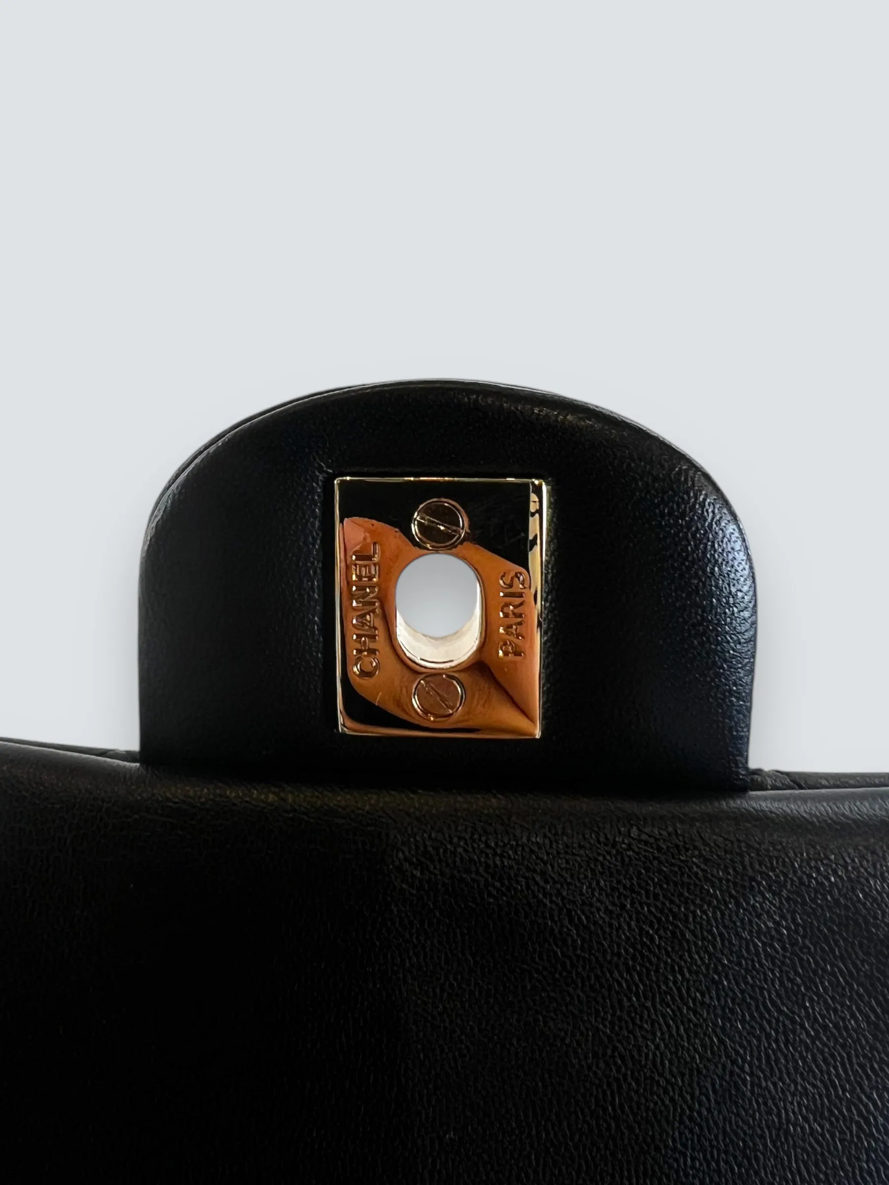 Chanel Black Lambskin Leather Mini Square