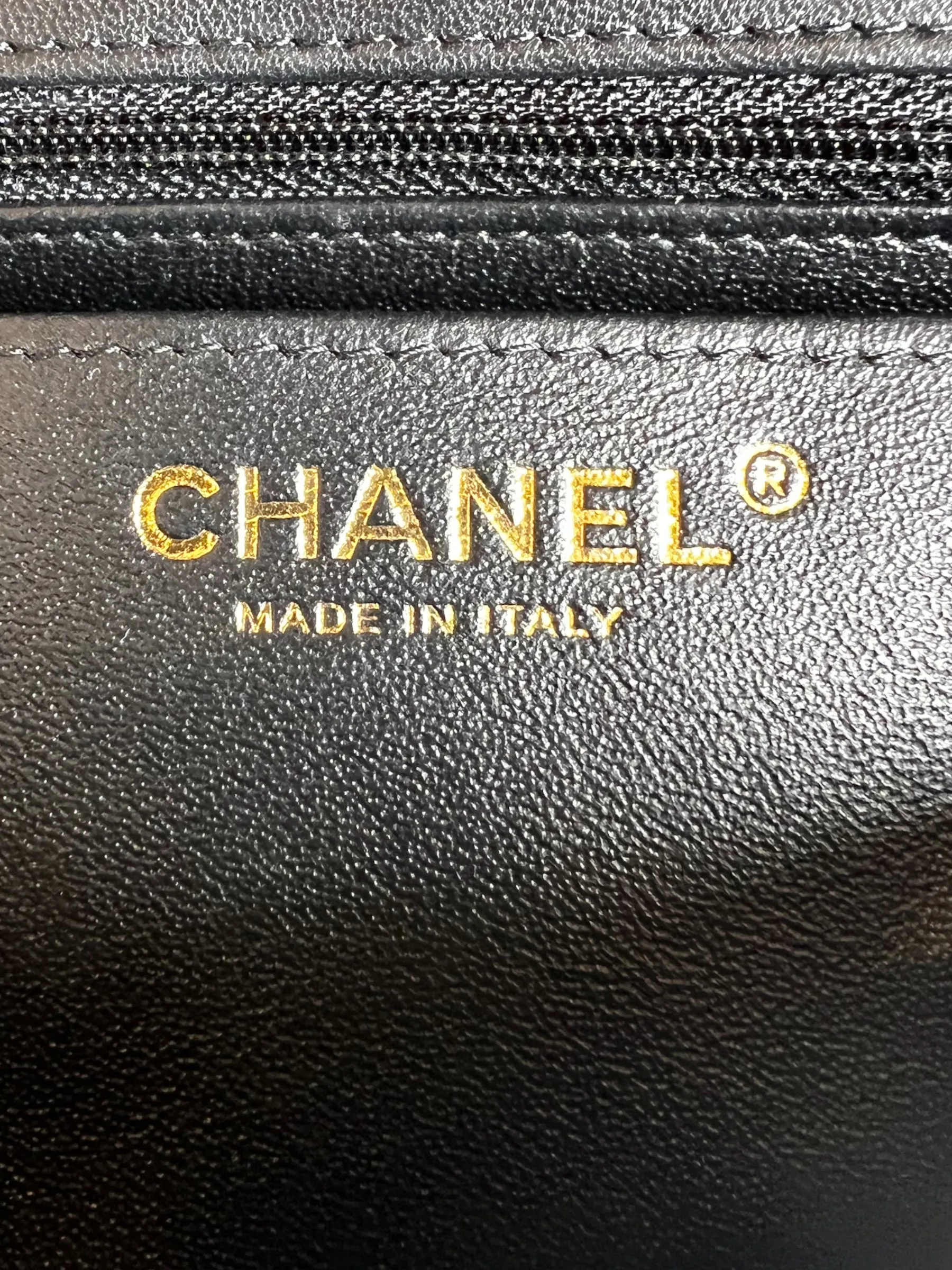 Chanel Black Lambskin Leather Mini Square